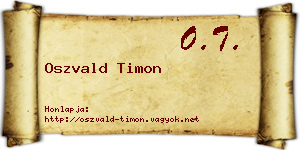 Oszvald Timon névjegykártya